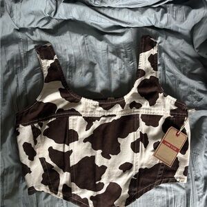 Cow Print Crop Top